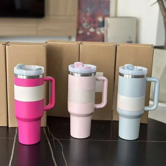 New 40Oz Tumbler with Handle and Straw |100% Leak-Proof Insulated Mug with Lid and Straw |Made of Stainless Steel 40Oz New