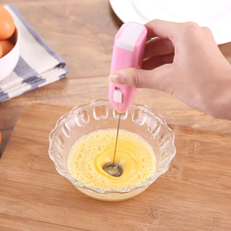 Egg Beater Electric Milk Frother Household Small Mixer Manual for Coffee Cappuccino Cream Frothy Blend Eggs Beater Kitchen Whisk