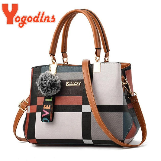 New Luxury Handbag Women Stitching Wild Messenger Bags Designer Brand Plaid Shoulder Bag Female Ladies Totes