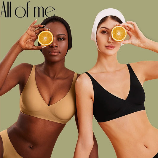 Women Latex Bra Seamless Underwear Sexy Brassieres Woman'S Wireless Bras Soft Female Intimates Lingerie plus Size Bralette S-XL