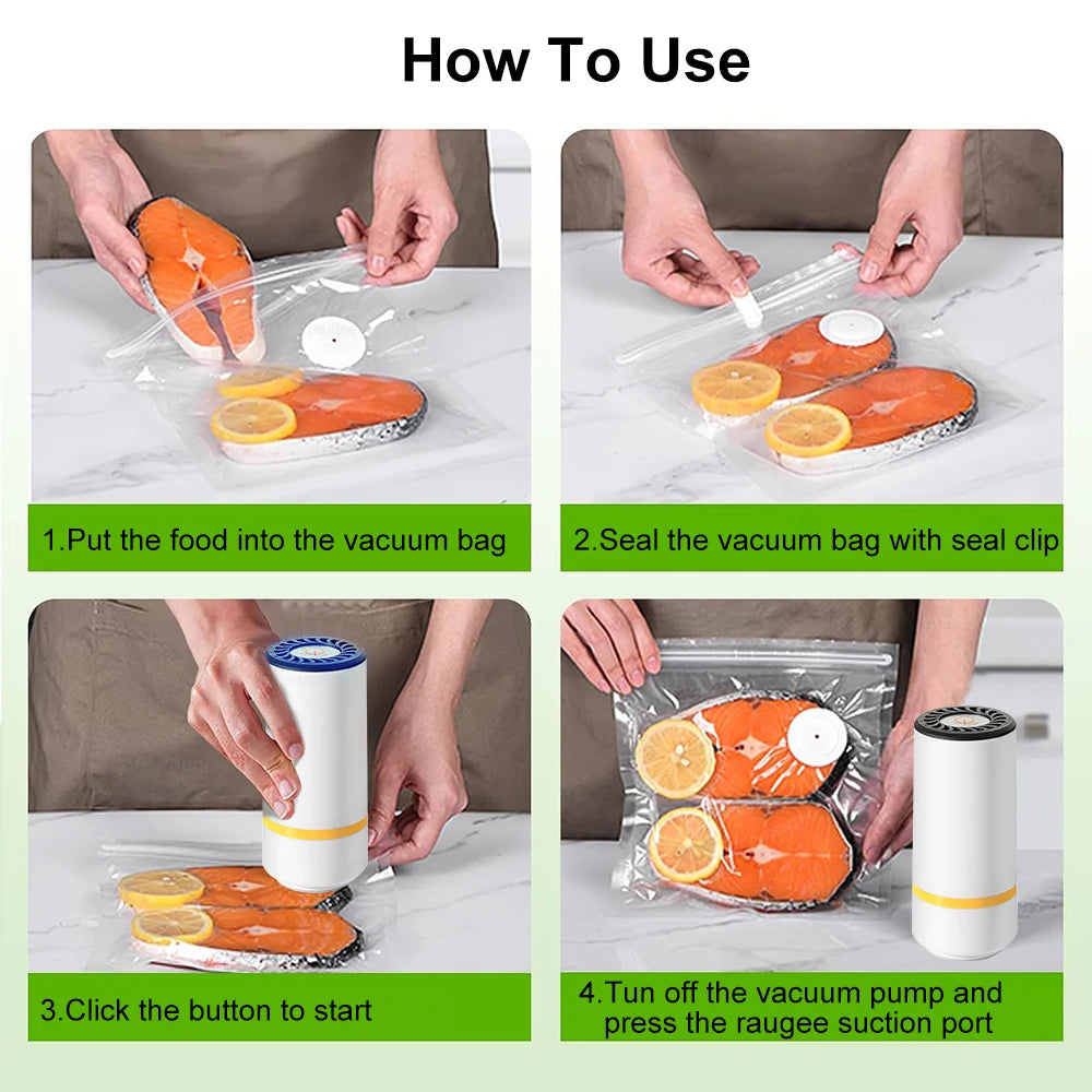 Mini Electric Vacuum Sealer Pump – Rechargeable Food Saver