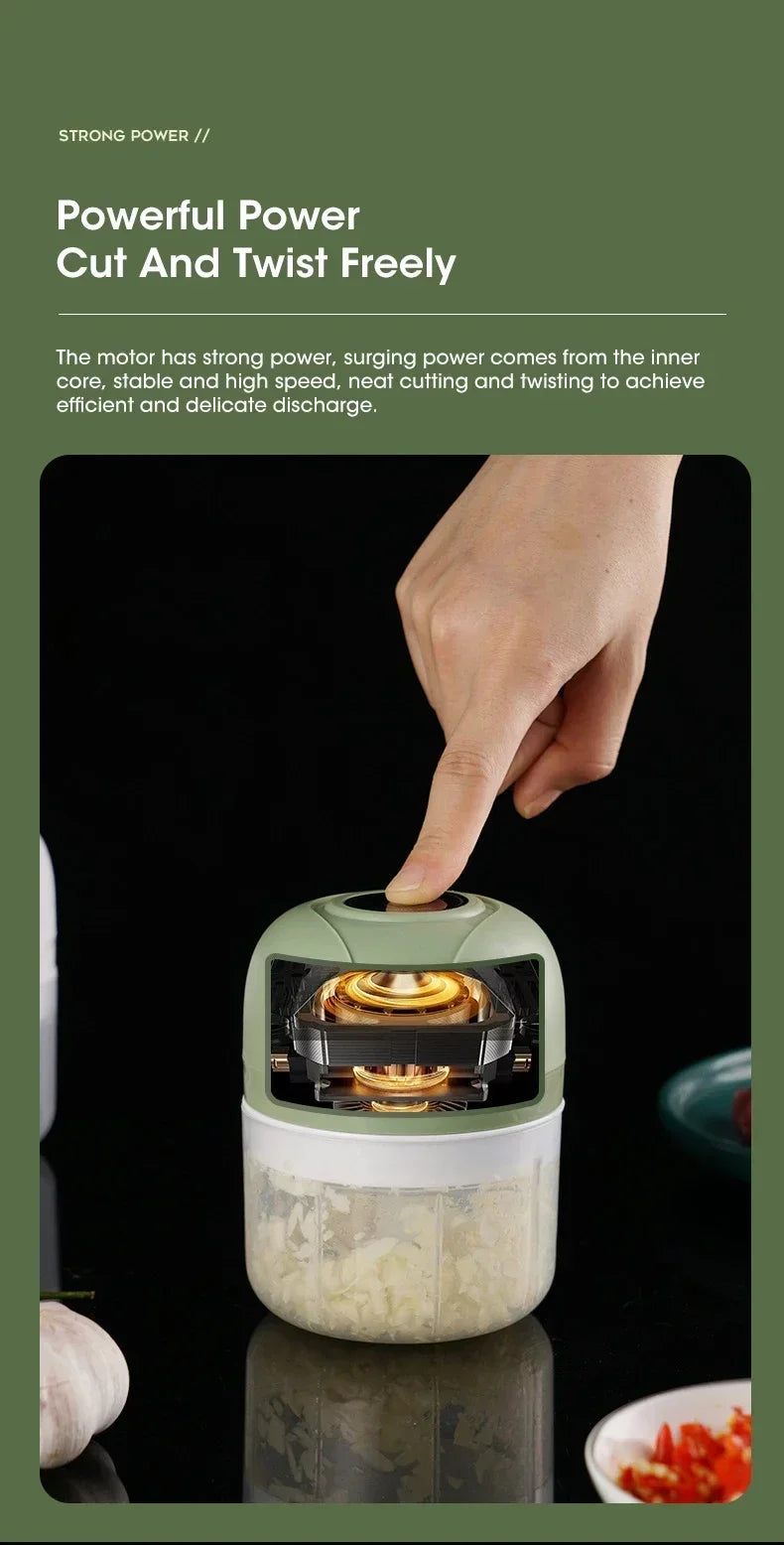 Electric Garlic Chopper, Mini Portable Veggie Chopper