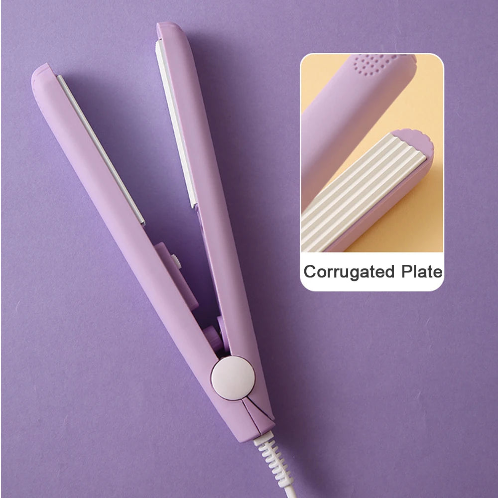 2024 Best Sell Mini Hair Curler Fluffy Splint Flat Iron Curling Corrugated Plate Pro Electric Hair Crimper for All Hair Lengths