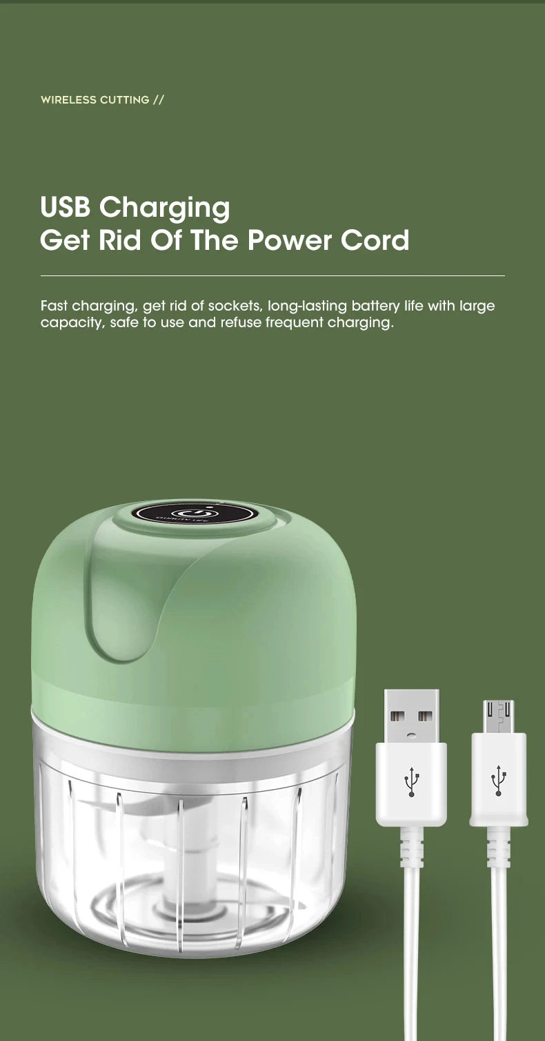 Electric Garlic Chopper, Mini Portable Veggie Chopper