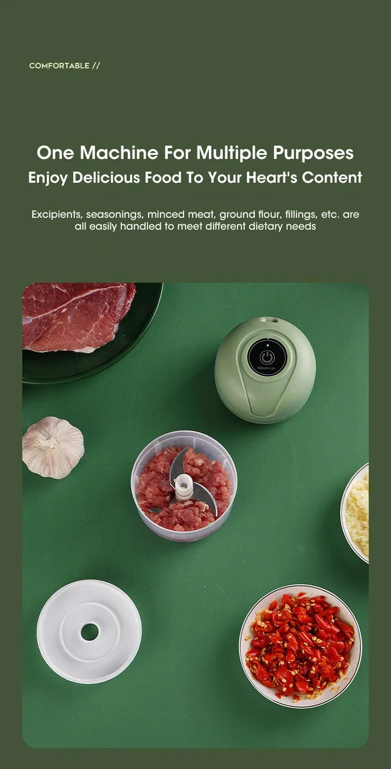 Electric Garlic Chopper, Mini Portable Veggie Chopper