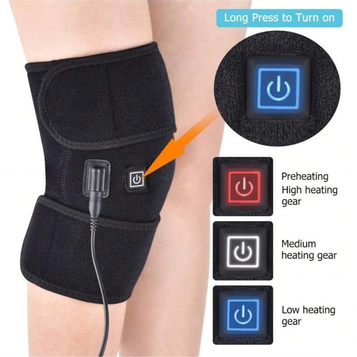 Heated and Vibrating Knee Massage Pad, Heated Knee Massager - Knee Relaxation and Warmth