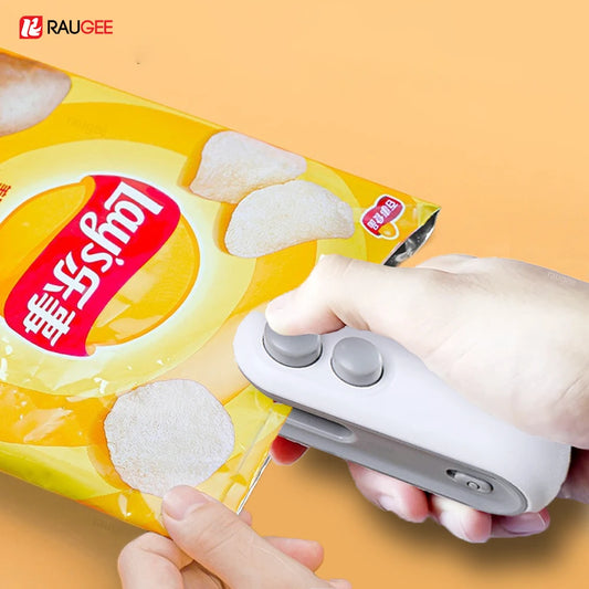 Mini Plastic Bag Sealer Rechargeable 2 in 1 Bag Heat Sealer with Cutter Portable Thermal Sealer Plastic Bags Sealant Machine