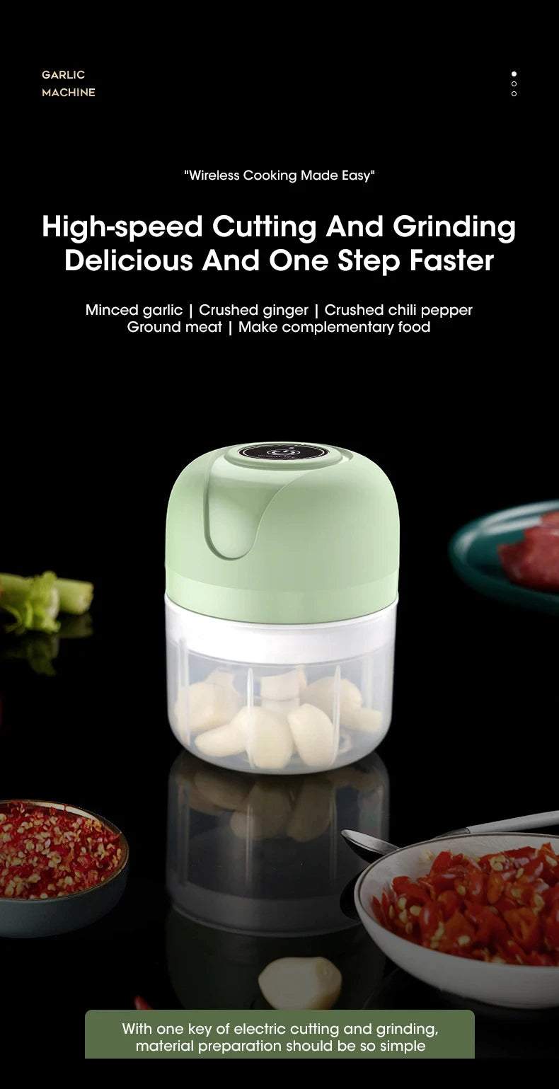 Electric Garlic Chopper, Mini Portable Veggie Chopper